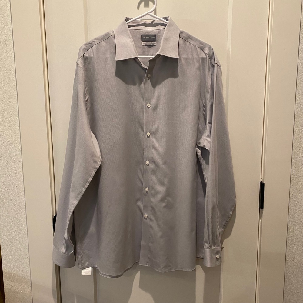 Michael Kors Men's Long Sleeve Regular Fit.  Airsoft Shirt.  XL, 17.5 34/35‎